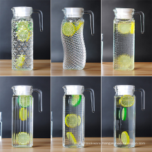 Lead-free glass cold water bottle open in cold white transparent zap for home use with cover